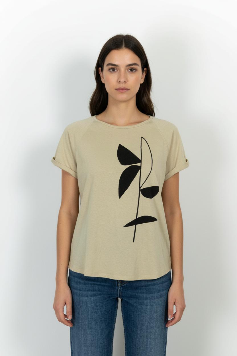 Tee-shirt Beige et Noir - Taille L/40 de la marque Soeur | PARAD101994 - Vendu par Paradigme - Image 1