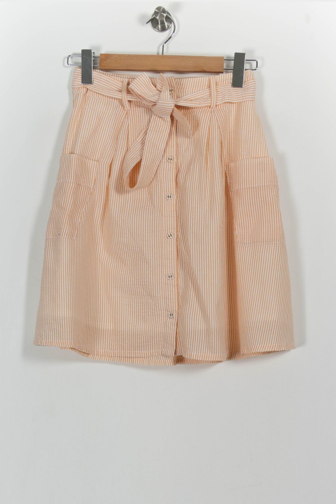 Jupe Courte Orange et Blanche - Taille S/36 de la marque Marie Sixtine | PARAD101995 - Vendu par Paradigme - Image 2
