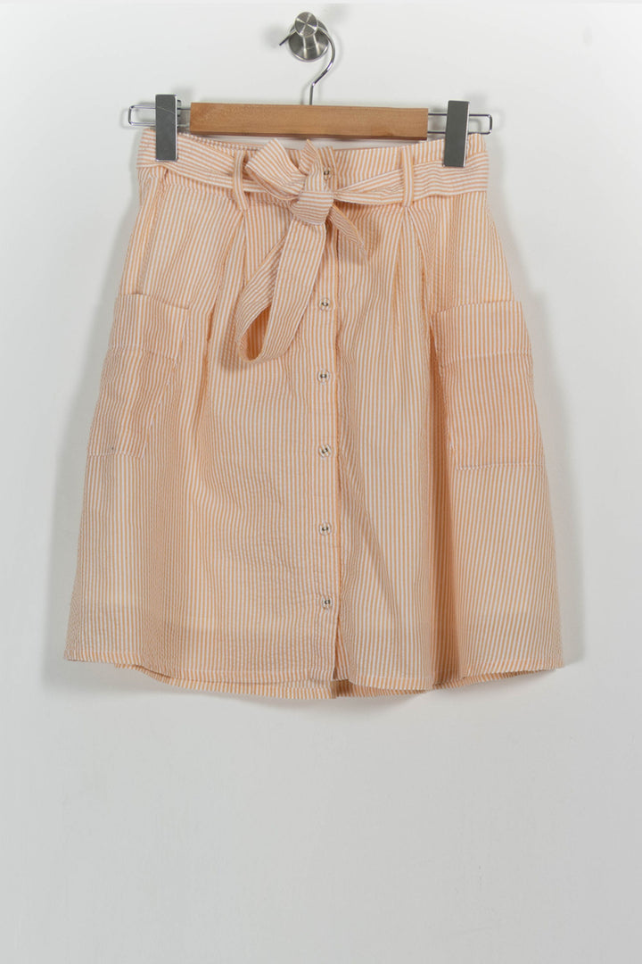 Jupe Courte Orange et Blanche - Taille S/36 de la marque Marie Sixtine | PARAD101995 - Vendu par Paradigme - Image 2
