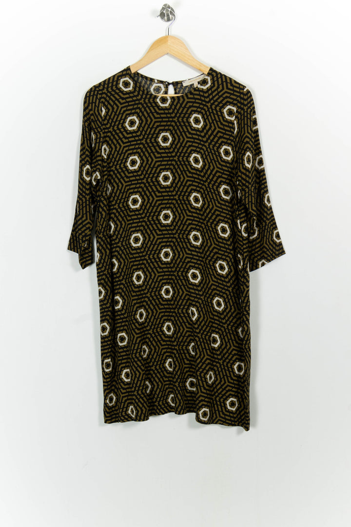 Robe Droite Noire et Kaki - Taille M/38 de la marque La Fée Maraboutée | PARAD102005 - Vendu par Paradigme - Image 2