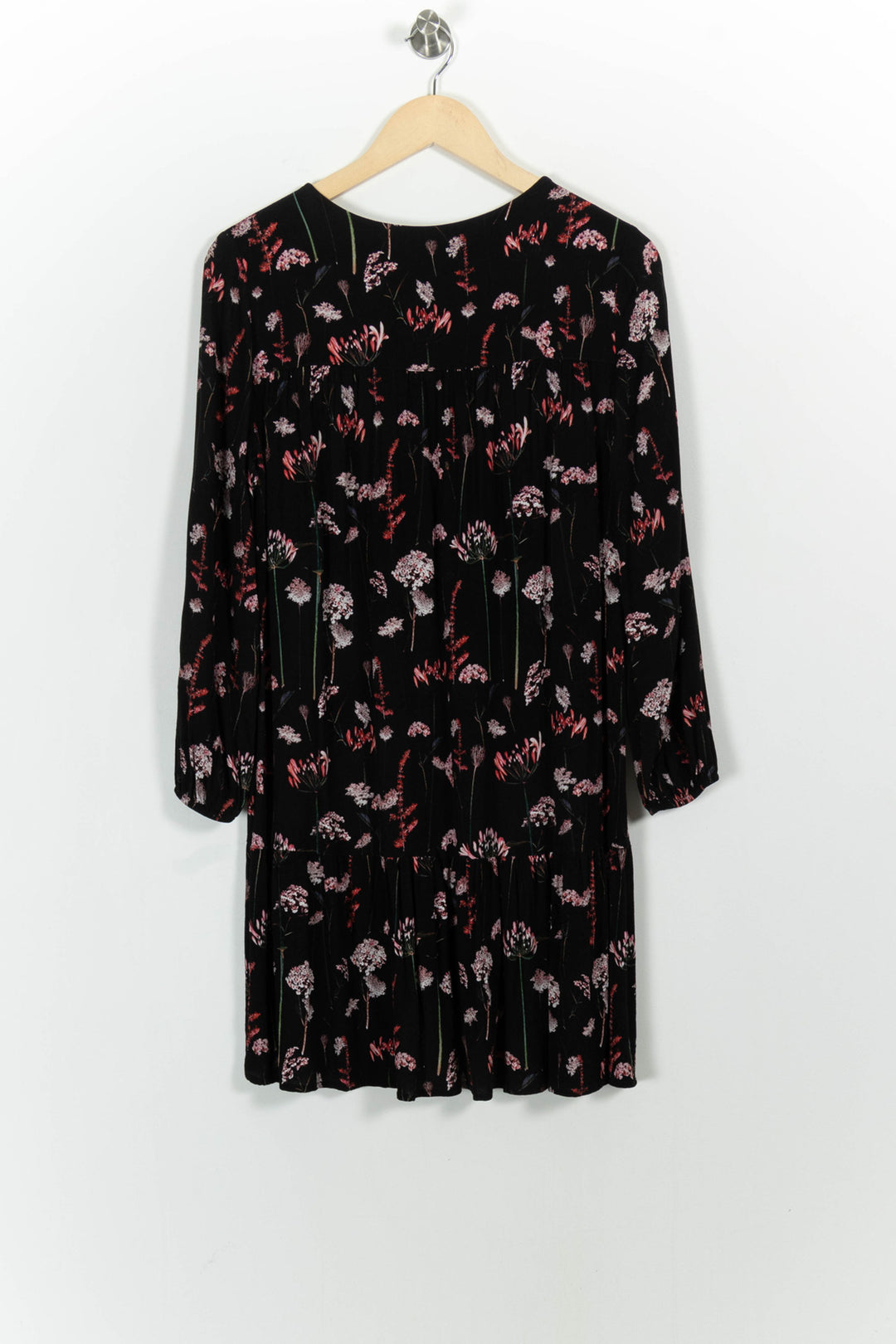 Robe Noire à Fleurs Roses - Taille S/36 de la marque La Fée Maraboutée | PARAD102006 - Vendu par Paradigme - Image 4