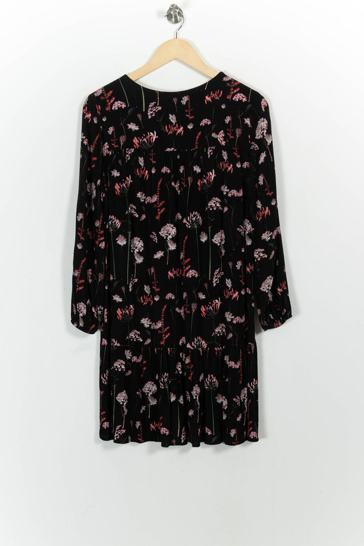 Robe Noire à Fleurs Roses - Taille S/36 de la marque La Fée Maraboutée | PARAD102006 - Vendu par Paradigme - Image 4