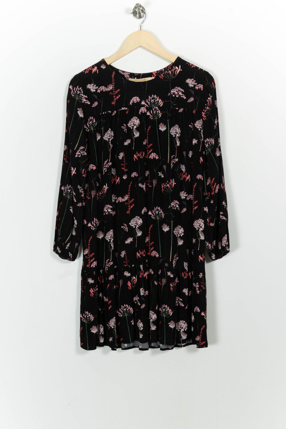 Robe Noire à Fleurs Roses - Taille S/36 de la marque La Fée Maraboutée | PARAD102006 - Vendu par Paradigme - Image 2
