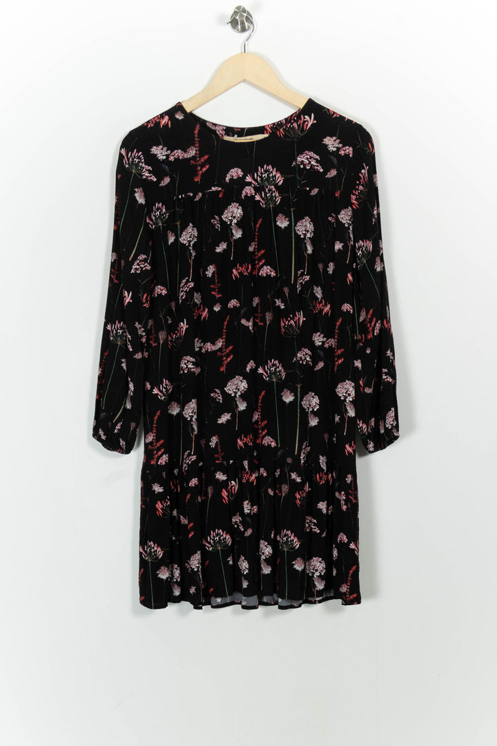 Robe Noire à Fleurs Roses - Taille S/36 de la marque La Fée Maraboutée | PARAD102006 - Vendu par Paradigme - Image 2