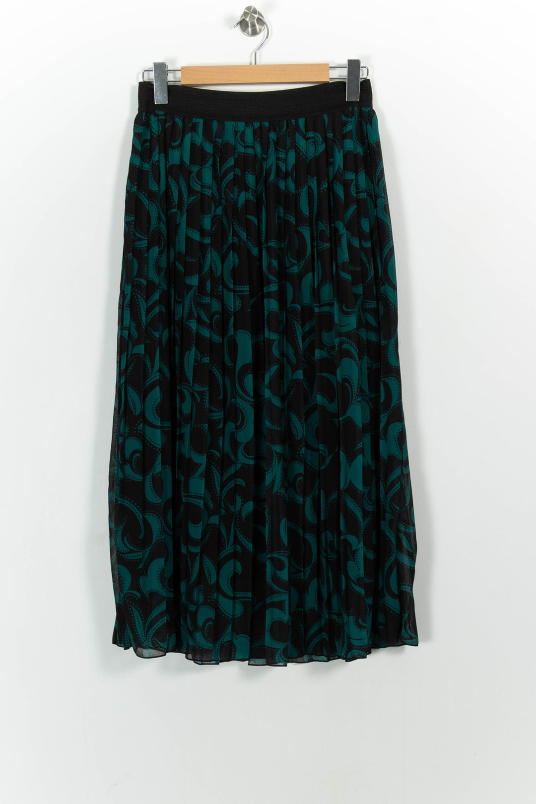 Jupe Plissée Verte et Noire - Taille L/40 de la marque La Fée Maraboutée | PARAD102013 - Vendu par Paradigme - Image 4