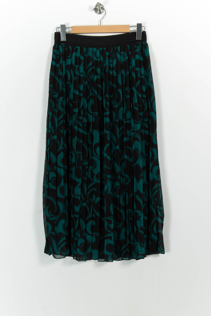 Jupe Plissée Verte et Noire - Taille L/40 de la marque La Fée Maraboutée | PARAD102013 - Vendu par Paradigme - Image 4