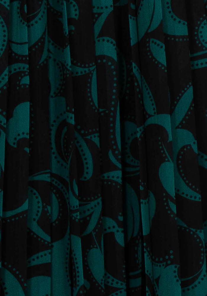 Jupe Plissée Verte et Noire - Taille L/40 de la marque La Fée Maraboutée | PARAD102013 - Vendu par Paradigme - Image 3