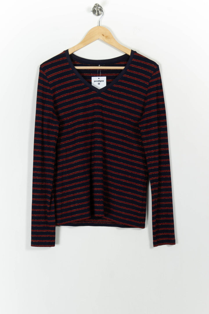 Tee-shirt Manche Longue Bleu Marine et Rouge - Taille M/38 de la marque One Step | PARAD102024 - Vendu par Paradigme - Image 2
