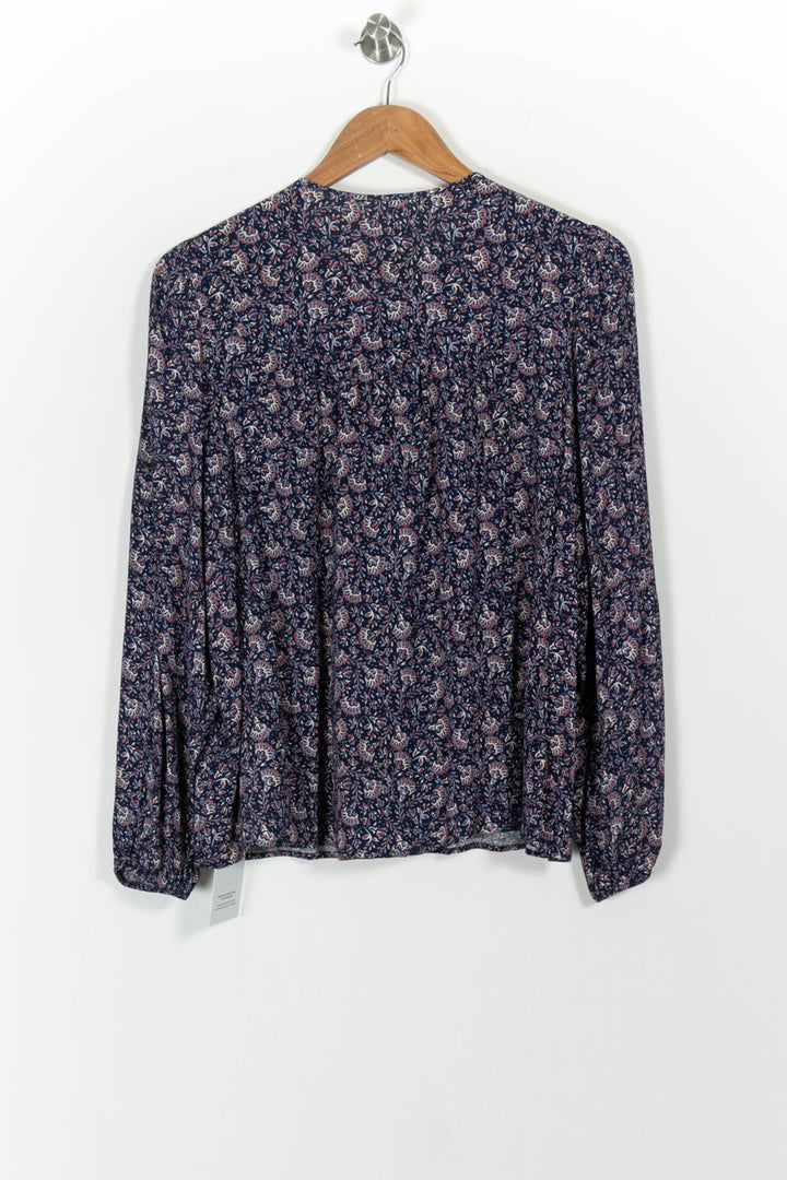 Blouse Fleurie Bleue et Rose - Taille L/40 de la marque I.Code | PARAD102028 - Vendu par Paradigme - Image 4