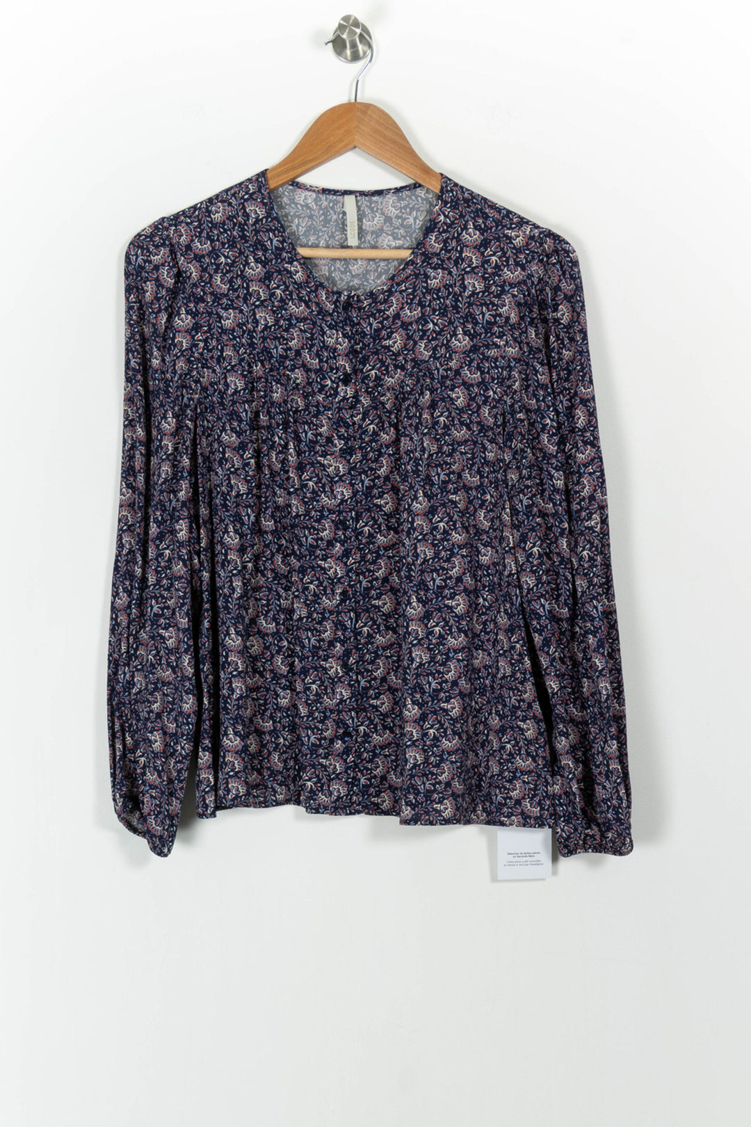 Blouse Fleurie Bleue et Rose - Taille L/40 de la marque I.Code | PARAD102028 - Vendu par Paradigme - Image 2