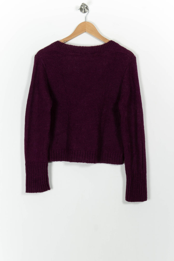 Cardigan Violet - Taille S/36 de la marque La Fée Maraboutée | PARAD102038 - Vendu par Paradigme - Image 4