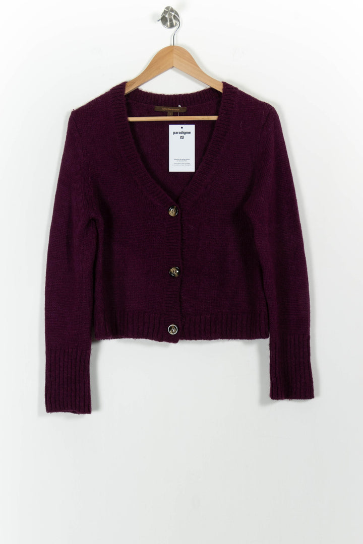 Cardigan Violet - Taille S/36 de la marque La Fée Maraboutée | PARAD102038 - Vendu par Paradigme - Image 2
