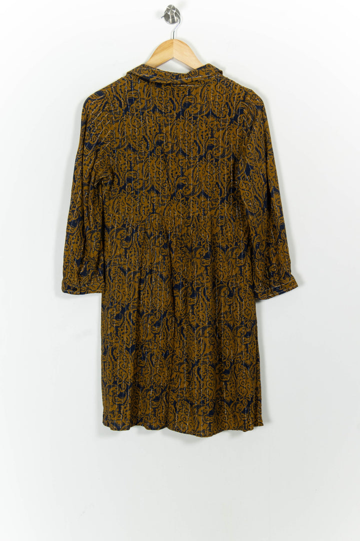 Robe Courte Moutarde et Bleue - Taille M/38 de la marque Maison 123 | PARAD102039 - Vendu par Paradigme - Image 4