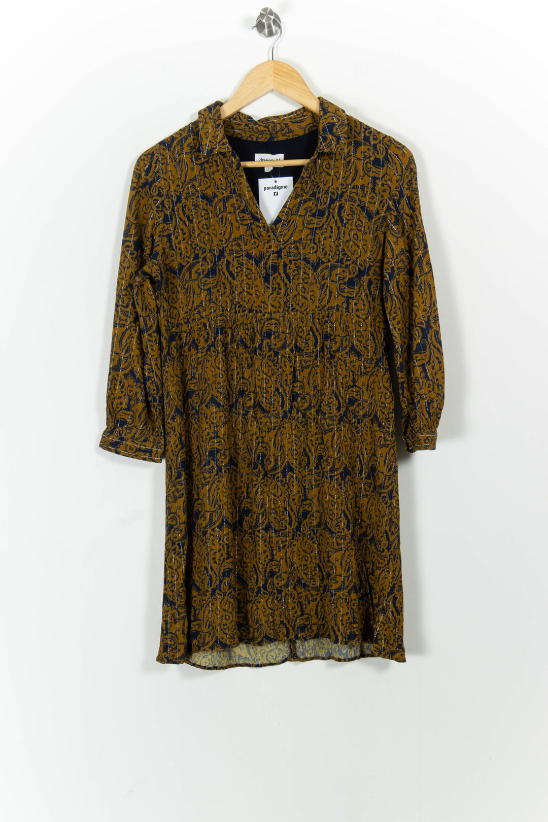 Robe Courte Moutarde et Bleue - Taille M/38 de la marque Maison 123 | PARAD102039 - Vendu par Paradigme - Image 2