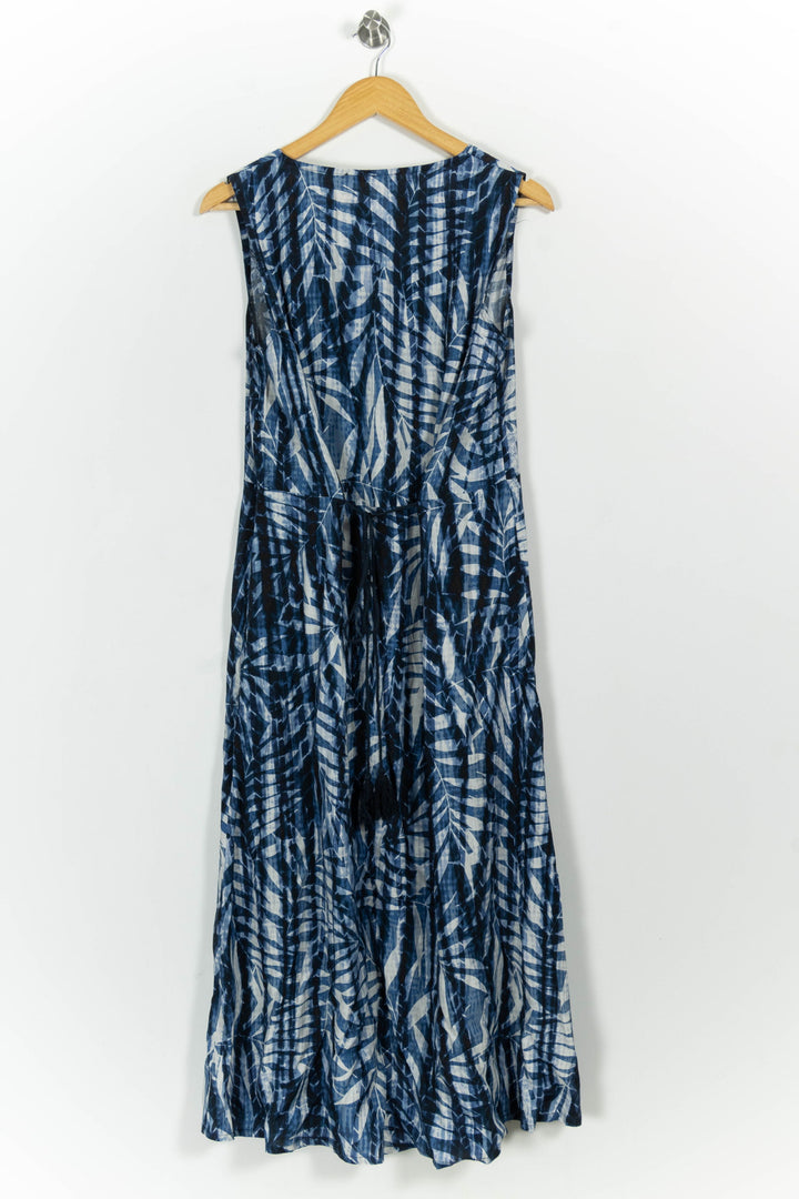 Robe longue bleue et blanche - Taille S/36 de la marque La Fée Maraboutée | PARAD102069 - Vendu par Paradigme - Image 4