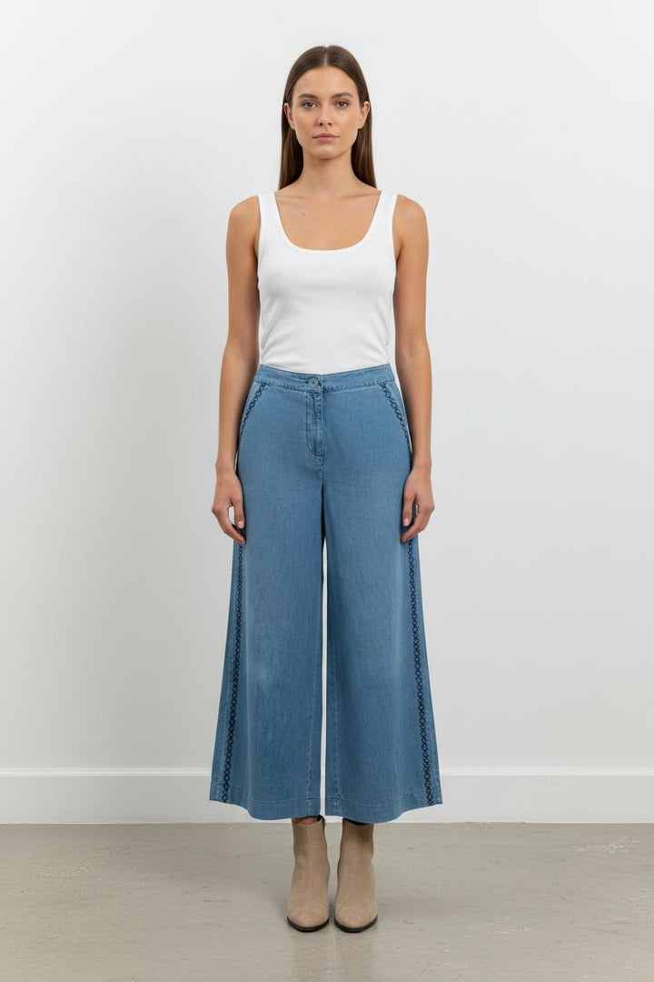 Pantalon Large Bleu - Taille S/36 de la marque La Fée Maraboutée | PARAD102074 - Vendu par Paradigme - Image 1
