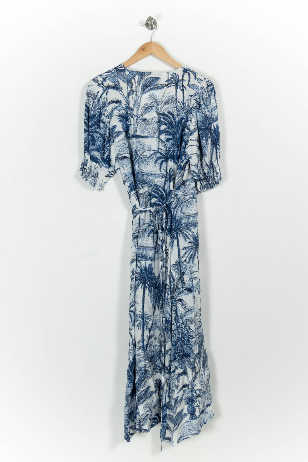Robe Portefeuille Bleu et Blanc - Taille L/40 de la marque La Fée Maraboutée | PARAD102076 - Vendu par Paradigme - Image 4