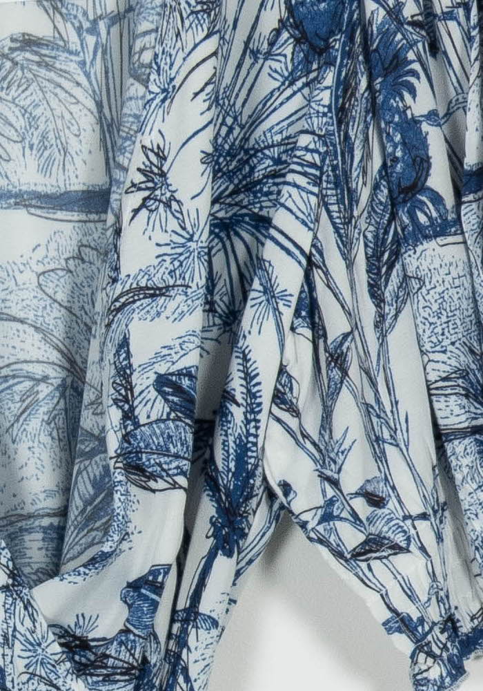 Robe Portefeuille Bleu et Blanc - Taille L/40 de la marque La Fée Maraboutée | PARAD102076 - Vendu par Paradigme - Image 3