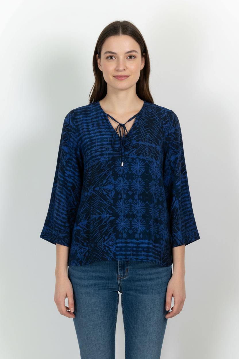 Blouse Bleu et Noir - Taille S/36 de la marque La Fée Maraboutée | PARAD102077 - Vendu par Paradigme - Image 1