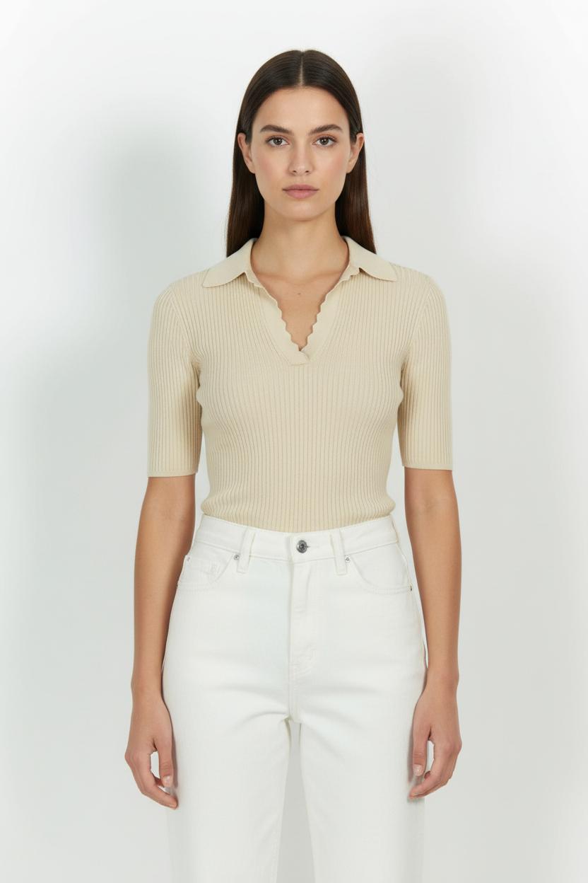 Polo Beige - Taille M/38 de la marque Sandro | PARAD102081 - Vendu par Paradigme - Image 1