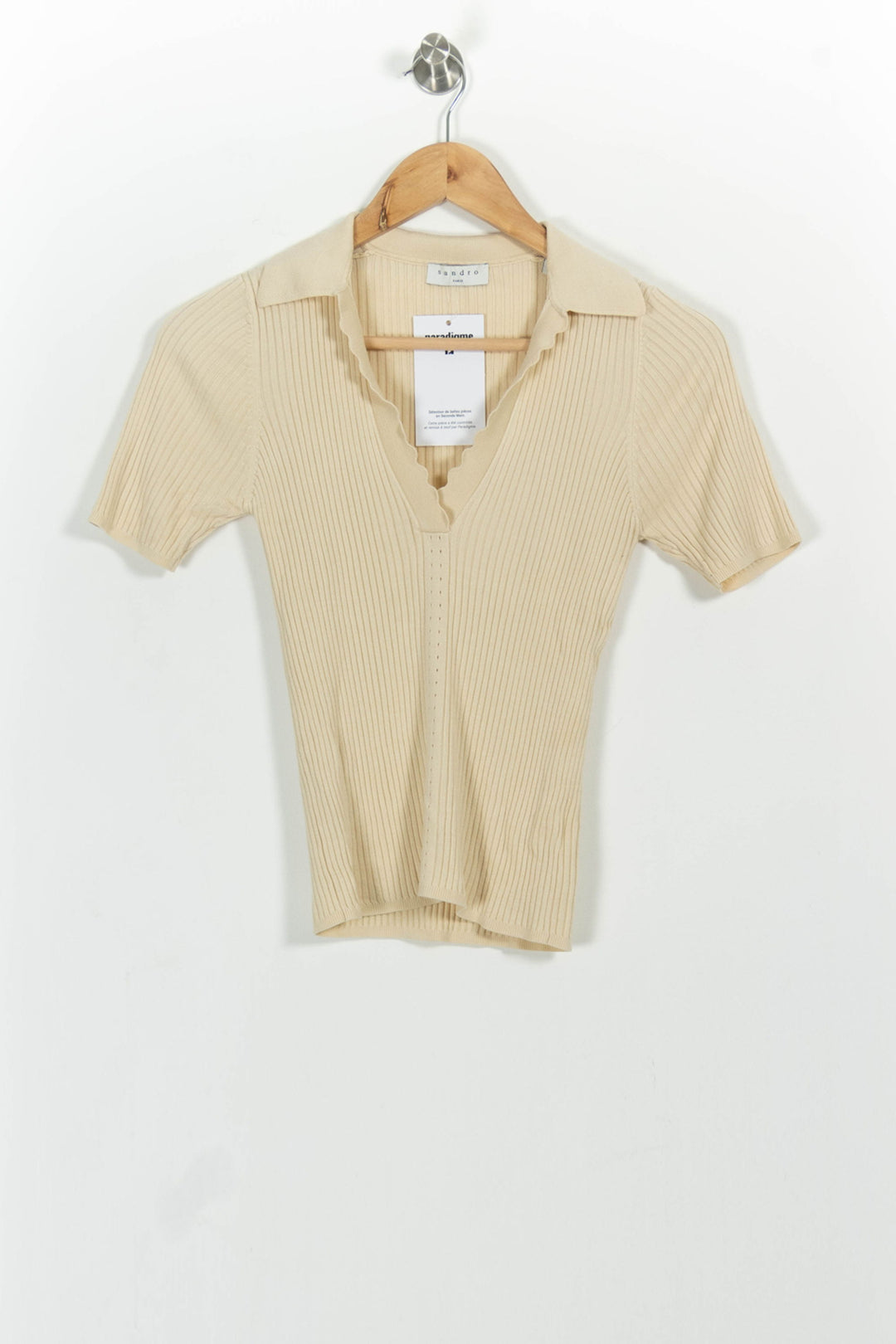 Polo Beige - Taille M/38 de la marque Sandro | PARAD102081 - Vendu par Paradigme - Image 2