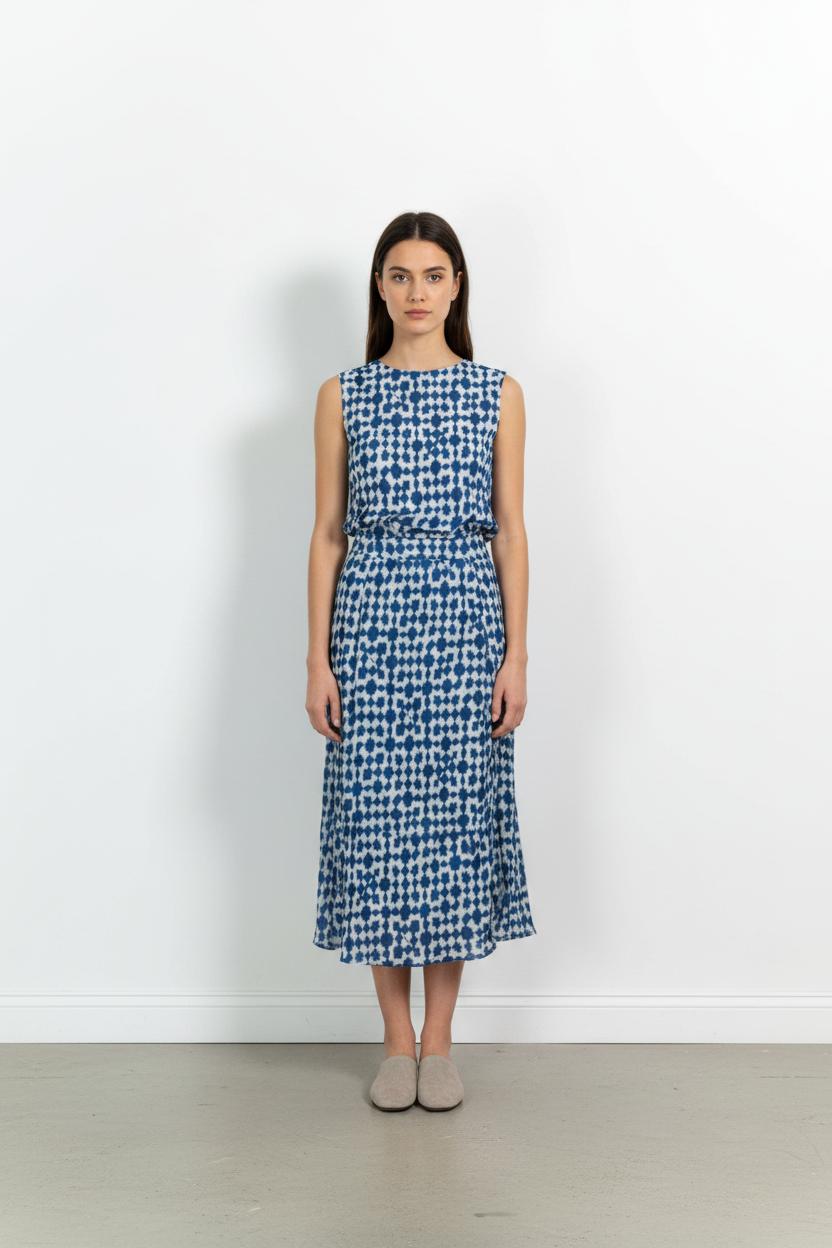 Jupe Longue Bleue et Blanche - Taille L/40 de la marque Vanessa Bruno | PARAD102084 - Vendu par Paradigme - Image 1