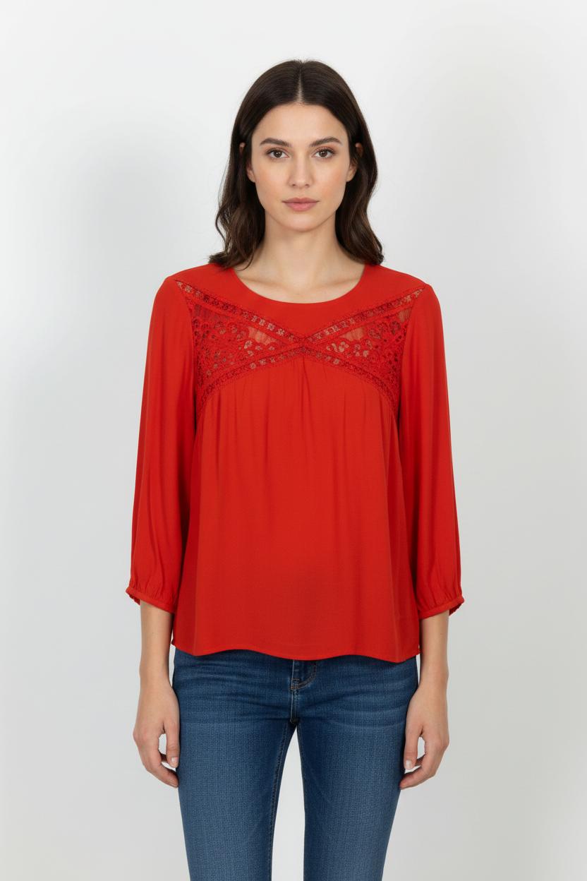 Blouse Rouge - Taille S/36 de la marque Claudie Pierlot | PARAD102096 - Vendu par Paradigme - Image 1