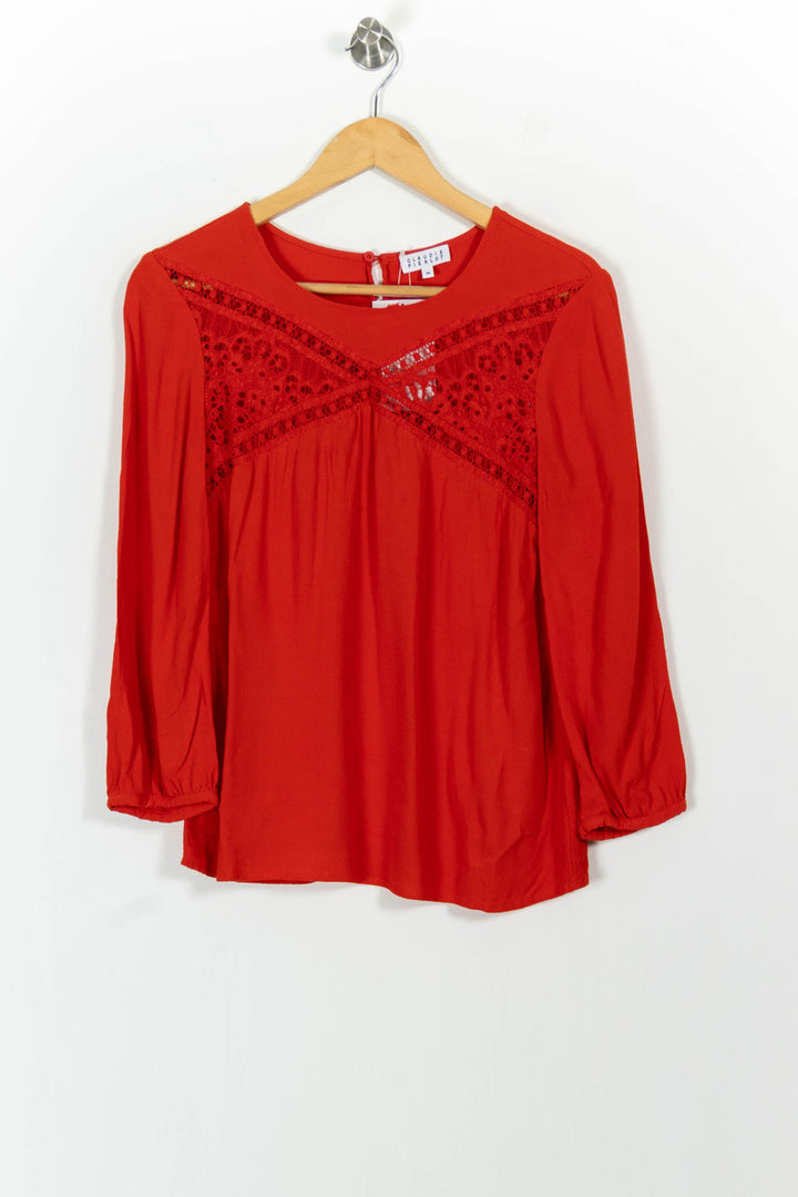 Blouse Rouge - Taille S/36 de la marque Claudie Pierlot | PARAD102096 - Vendu par Paradigme - Image 2