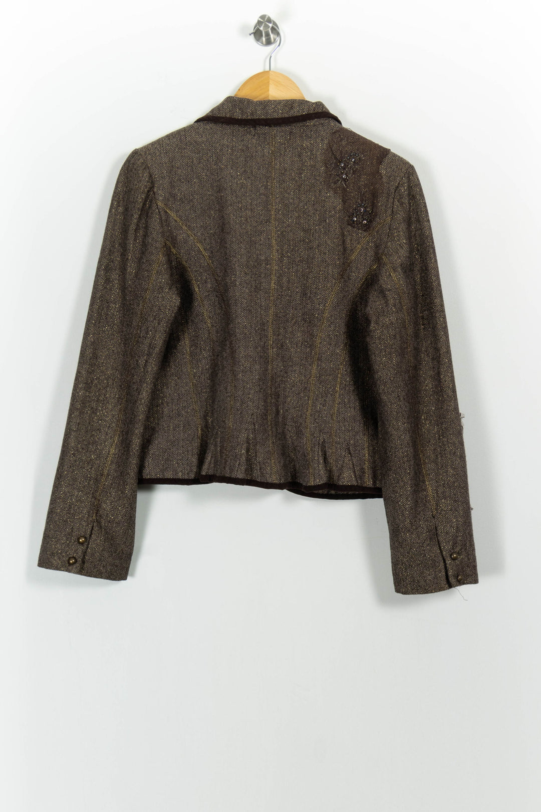 Veste Blazer Marron - Taille L/40 de la marque Derhy | PARAD102097 - Vendu par Paradigme - Image 4