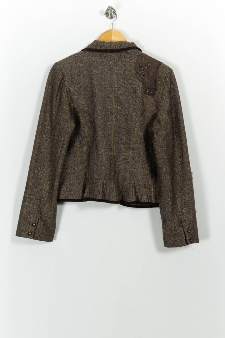 Veste Blazer Marron - Taille L/40 de la marque Derhy | PARAD102097 - Vendu par Paradigme - Image 4