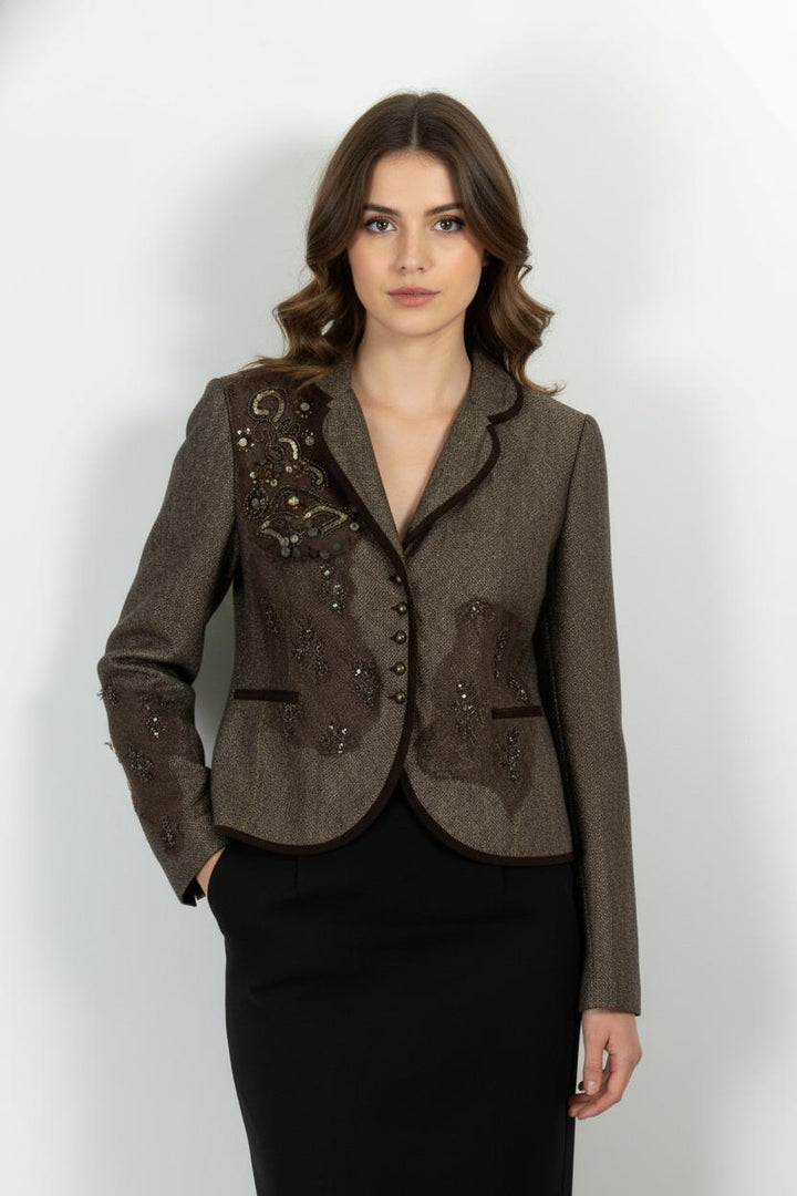 Veste Blazer Marron - Taille L/40 de la marque Derhy | PARAD102097 - Vendu par Paradigme - Image 1