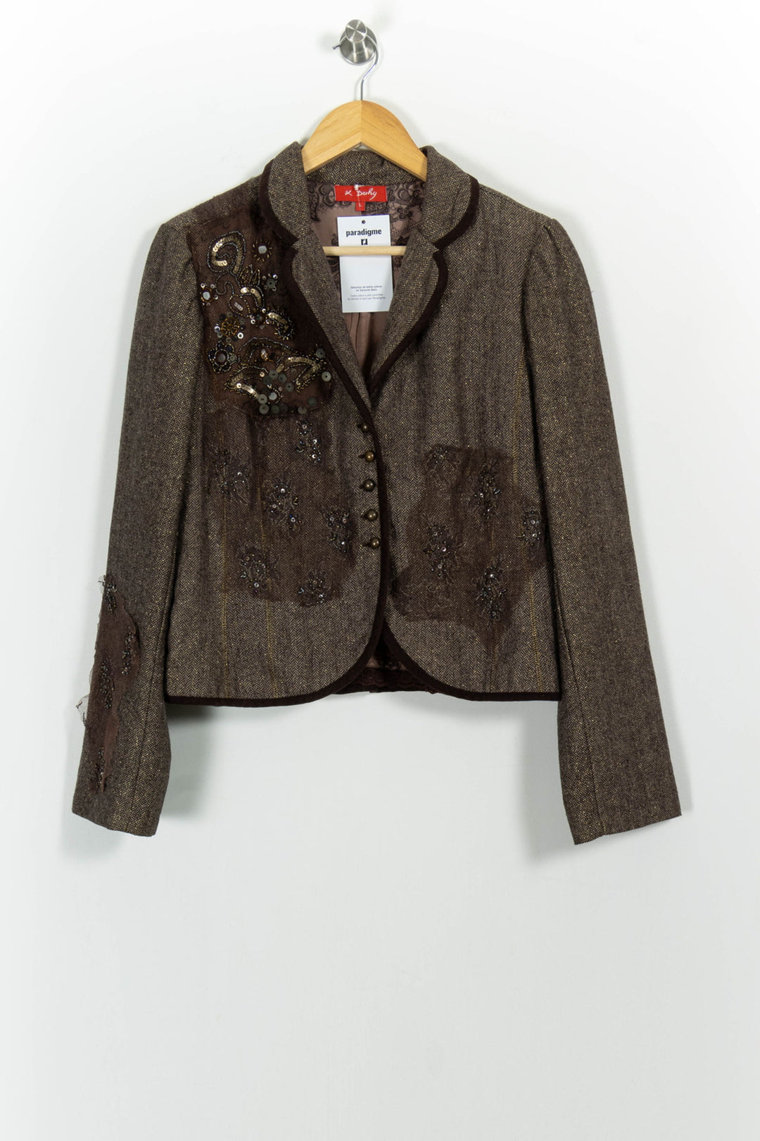 Veste Blazer Marron - Taille L/40 de la marque Derhy | PARAD102097 - Vendu par Paradigme - Image 2
