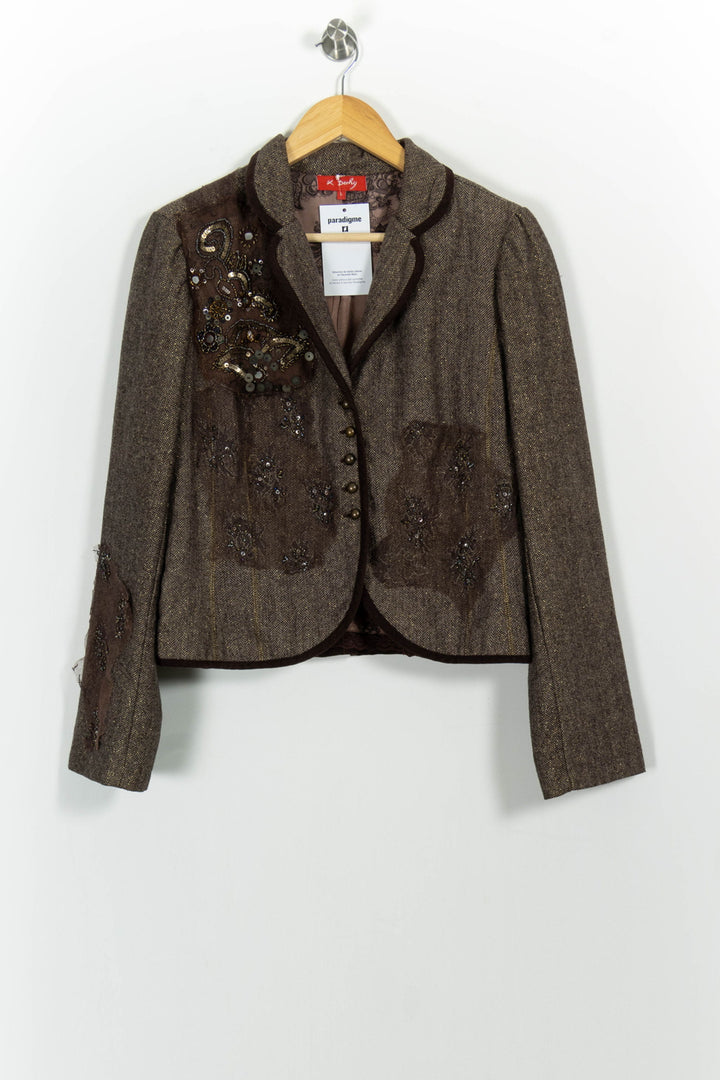 Veste Blazer Marron - Taille L/40 de la marque Derhy | PARAD102097 - Vendu par Paradigme - Image 2