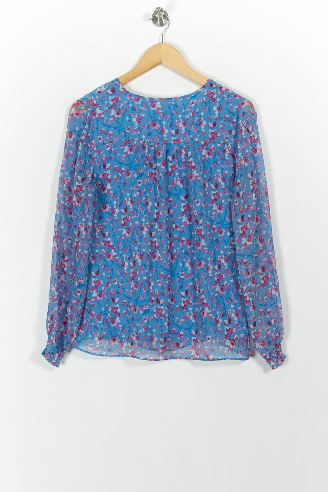 Blouse Fleurie Bleue et Rose - Taille M/38 de la marque Sud express | PARAD102100 - Vendu par Paradigme - Image 4