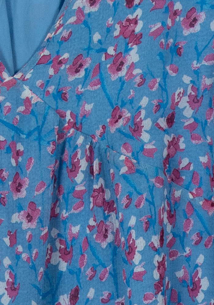 Blouse Fleurie Bleue et Rose - Taille M/38 de la marque Sud express | PARAD102100 - Vendu par Paradigme - Image 3