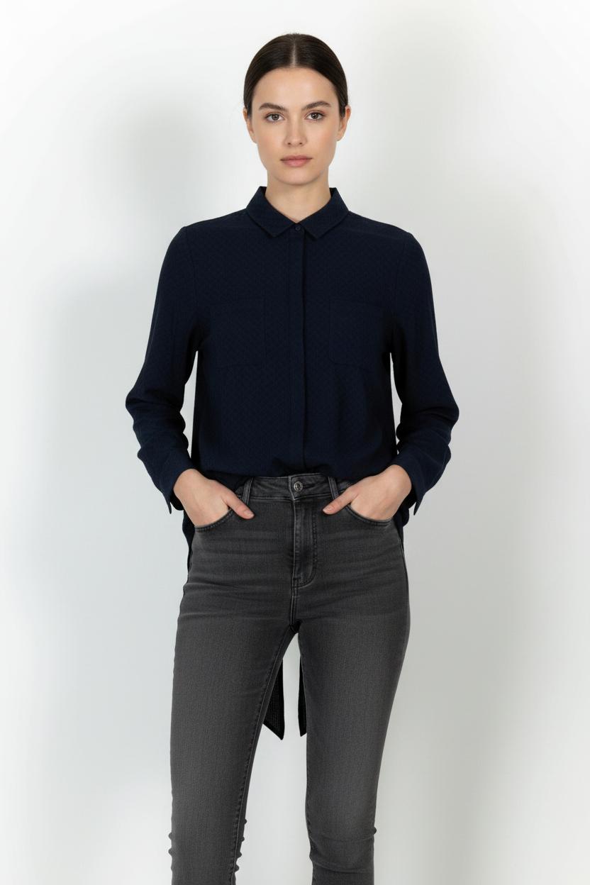 Chemise Asymétrique Bleue - Taille S/36 de la marque Karl Marc John | PARAD102104 - Vendu par Paradigme - Image 1