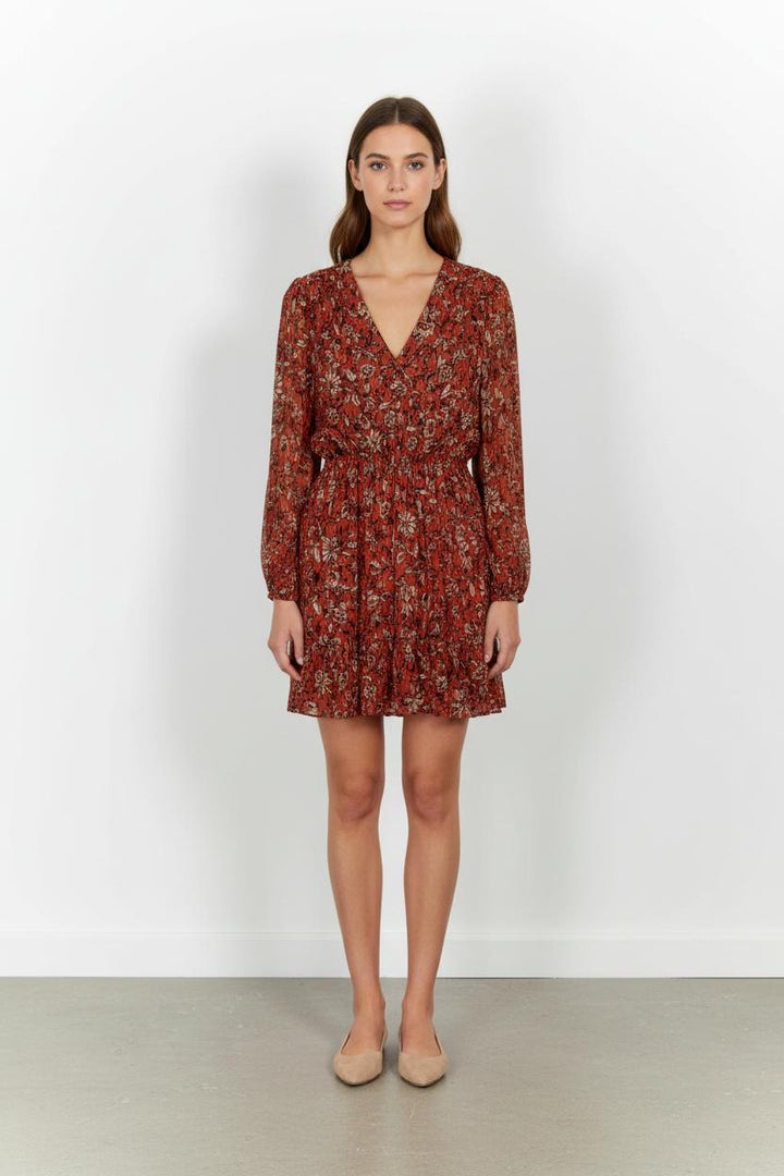 Robe Fleurie Rouge et Beige - Taille XL/42 de la marque ZAPA | PARAD102126 - Vendu par Paradigme - Image 1