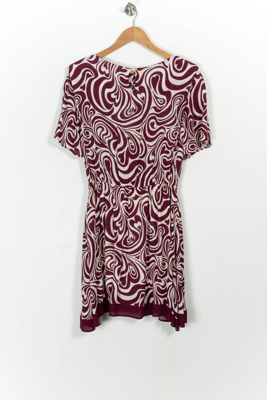 Robe Courte Bordeaux et Blanche - Taille XL/42 de la marque Claudie Pierlot | PARAD102127 - Vendu par Paradigme - Image 4