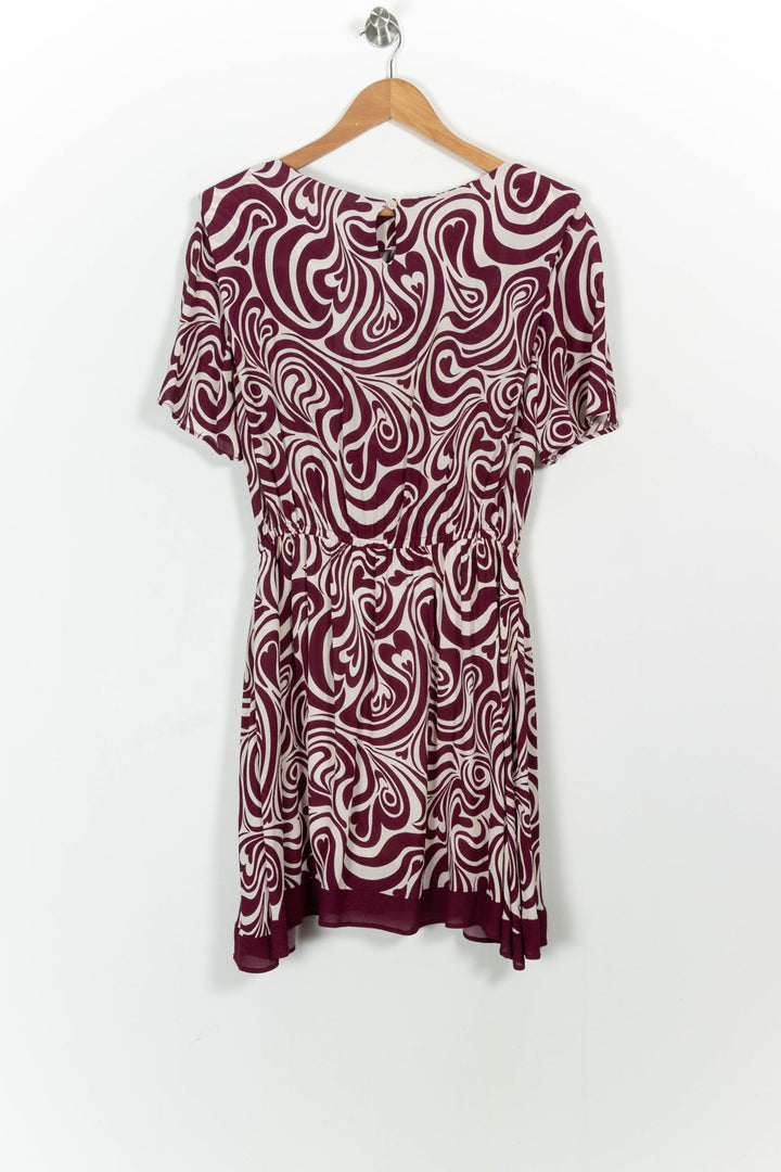 Robe Courte Bordeaux et Blanche - Taille XL/42 de la marque Claudie Pierlot | PARAD102127 - Vendu par Paradigme - Image 4