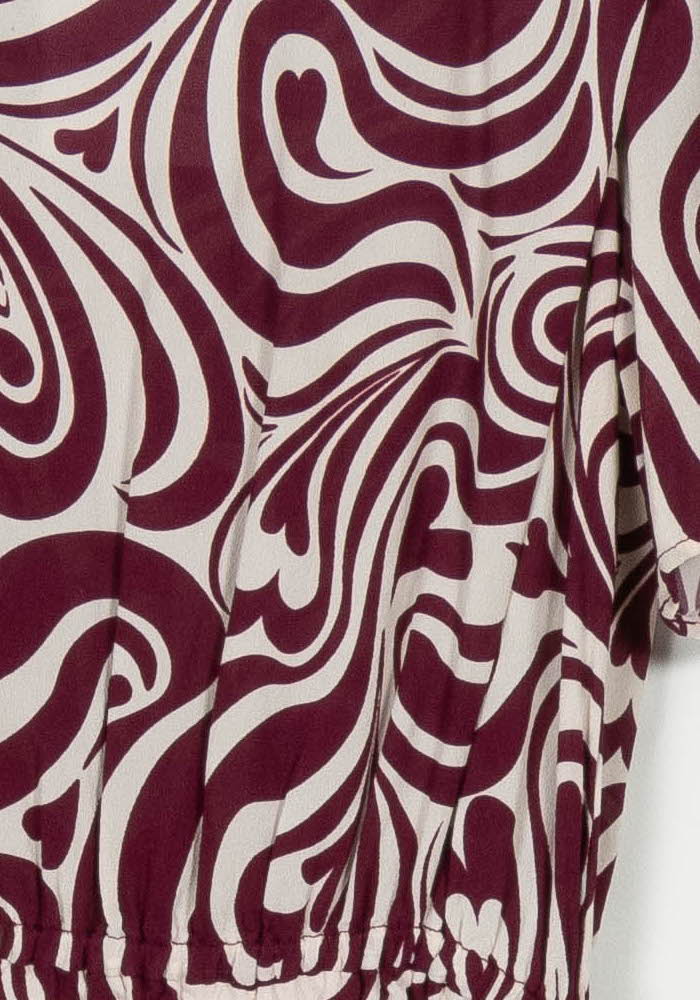 Robe Courte Bordeaux et Blanche - Taille XL/42 de la marque Claudie Pierlot | PARAD102127 - Vendu par Paradigme - Image 3