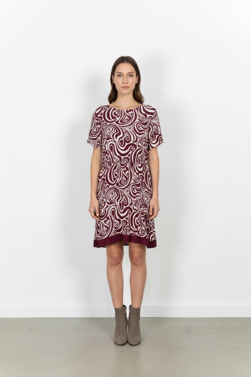 Robe Courte Bordeaux et Blanche - Taille XL/42 de la marque Claudie Pierlot | PARAD102127 - Vendu par Paradigme - Image 1