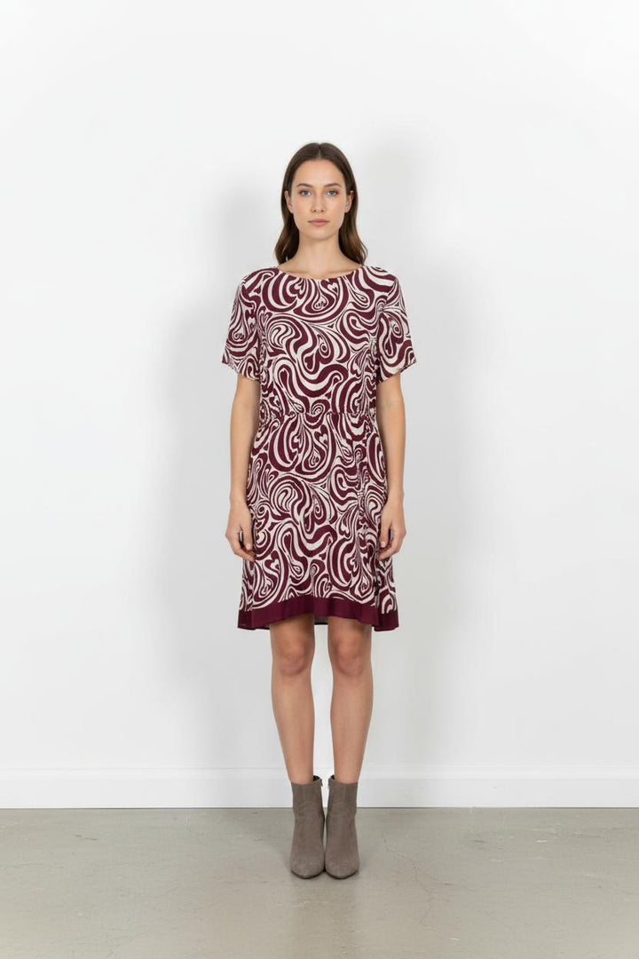 Robe Courte Bordeaux et Blanche - Taille XL/42 de la marque Claudie Pierlot | PARAD102127 - Vendu par Paradigme - Image 1