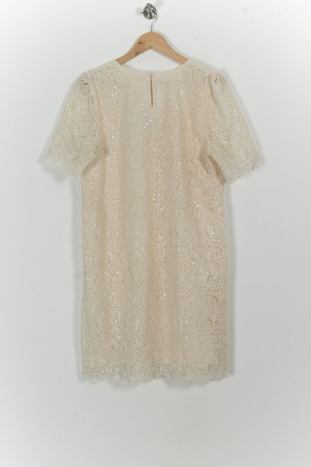 Robe Courte en Dentelle Beige - Taille XL/42 de la marque Maison 123 | PARAD102129 - Vendu par Paradigme - Image 4