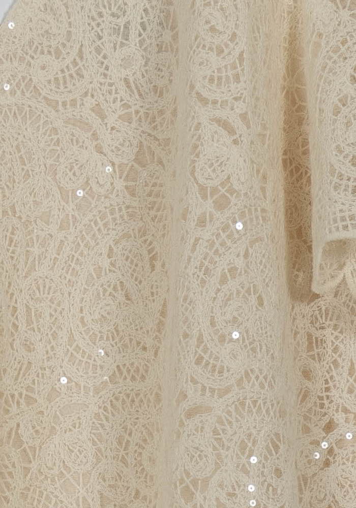 Robe Courte en Dentelle Beige - Taille XL/42 de la marque Maison 123 | PARAD102129 - Vendu par Paradigme - Image 3