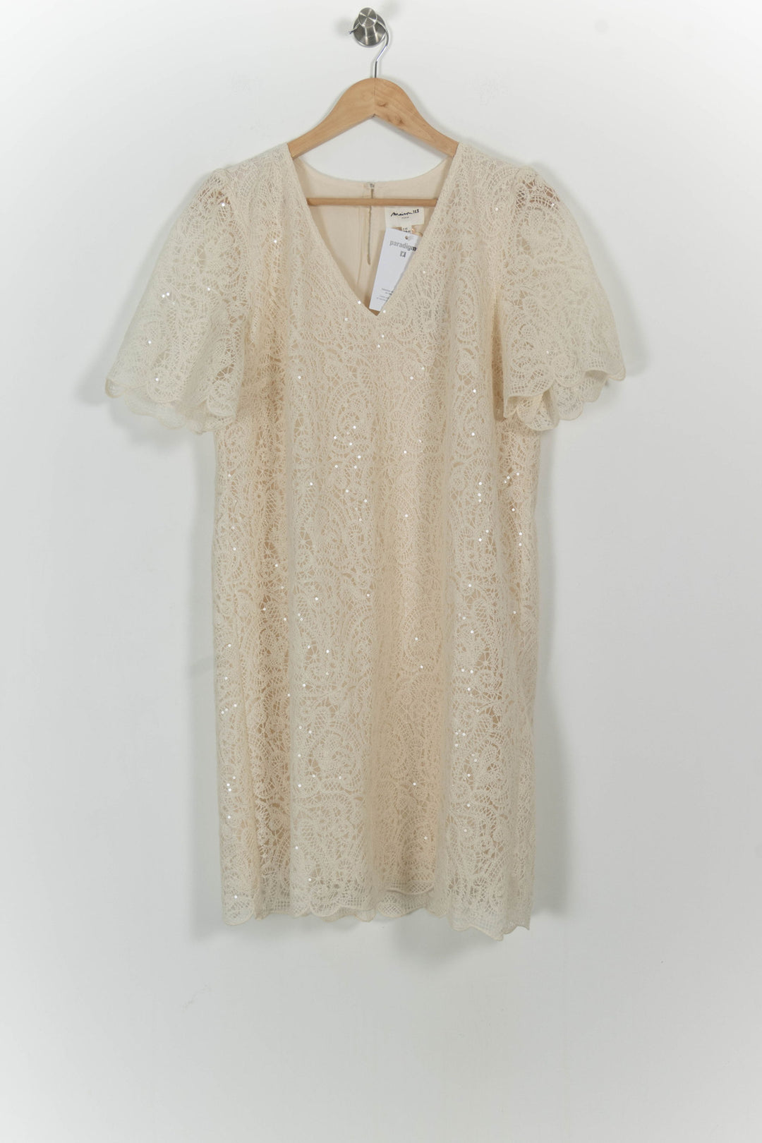 Robe Courte en Dentelle Beige - Taille XL/42 de la marque Maison 123 | PARAD102129 - Vendu par Paradigme - Image 2
