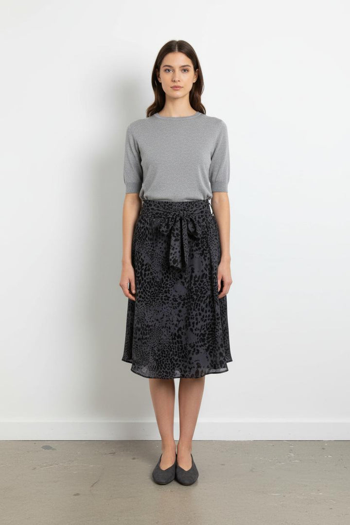 Jupe Midi Grise et Noire - Taille L/40 de la marque Caroll | PARAD102137 - Vendu par Paradigme - Image 1