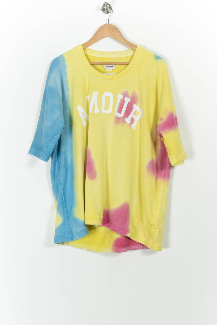 T-shirt Jaune Bleu et Rose - Taille L/40 de la marque Zadig&Voltaire | PARAD102141 - Vendu par Paradigme - Image 2