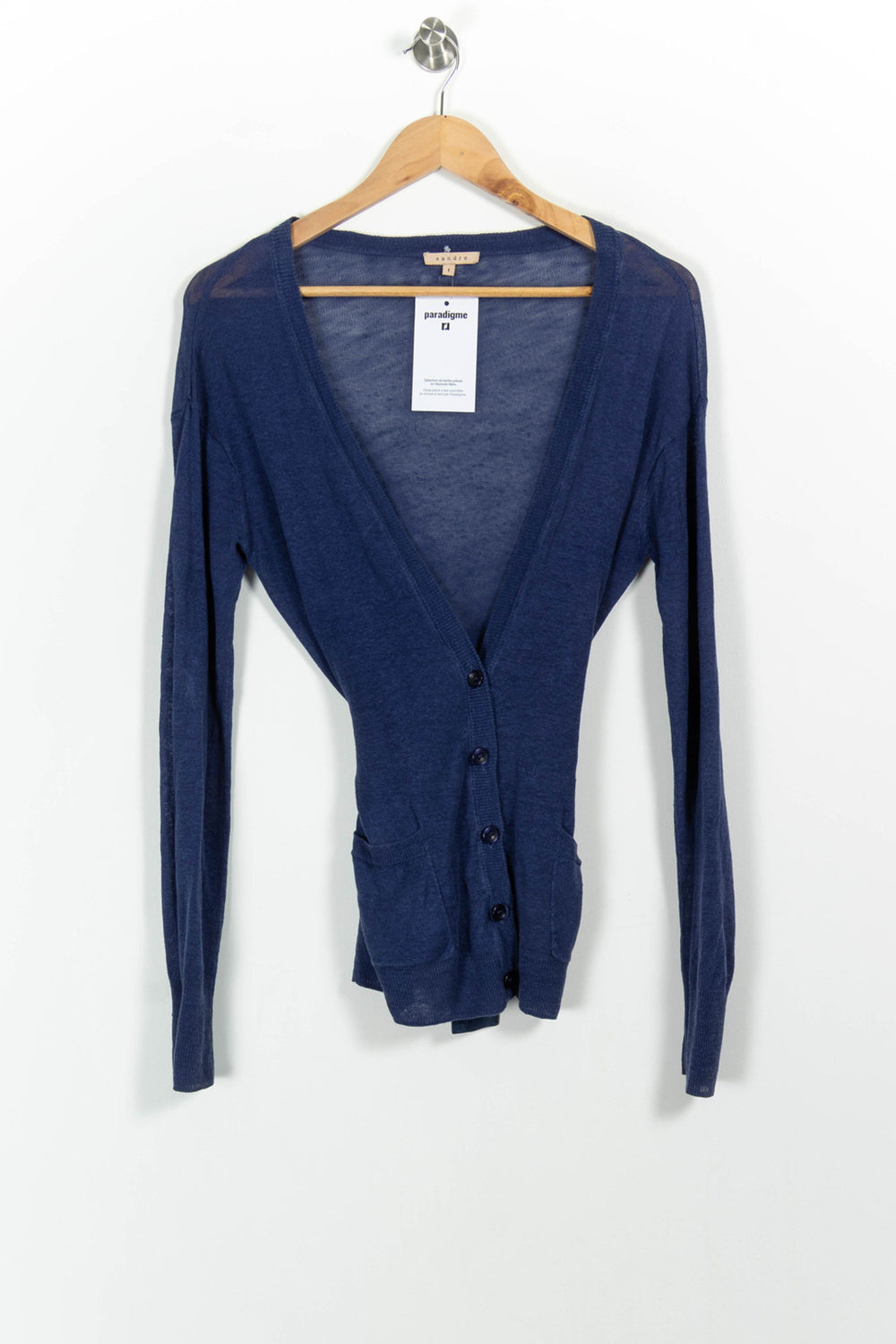 Cardigan Bleu - Taille S/36 de la marque Sandro | PARAD102144 - Vendu par Paradigme - Image 2