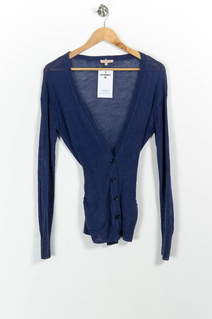 Cardigan Bleu - Taille S/36 de la marque Sandro | PARAD102144 - Vendu par Paradigme - Image 2