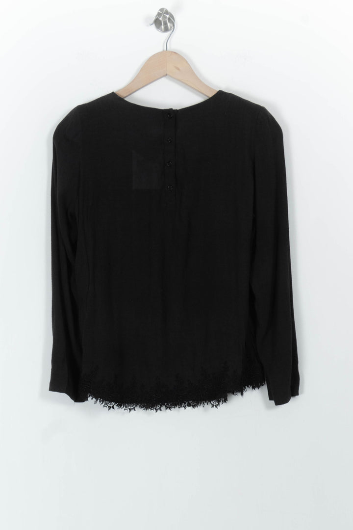Blouse Noire - Taille M/38 de la marque Sandro | PARAD102145 - Vendu par Paradigme - Image 4